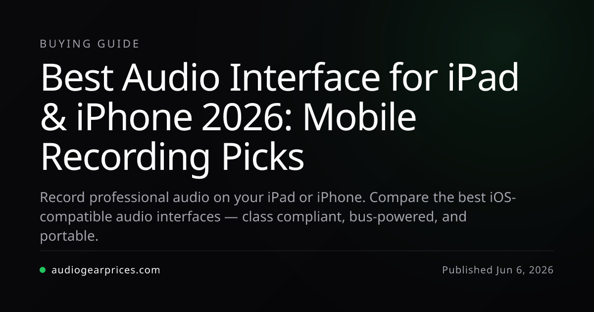 Best Audio Interface for iPad & iPhone 2026: Mobile Recording Picks ...